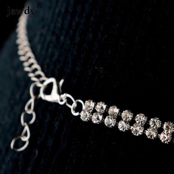 LAST! Rhinestone double layered choker lariat - Picture 2 of 4